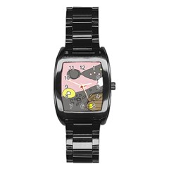 Decorative Abstraction Stainless Steel Barrel Watch by Valentinaart