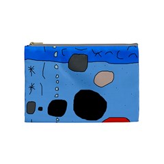 Blue Abstraction Cosmetic Bag (medium)  by Valentinaart