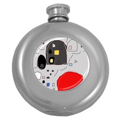Playful Abstraction Round Hip Flask (5 Oz) by Valentinaart
