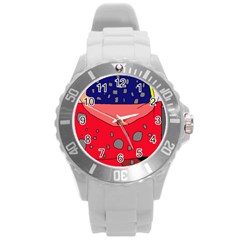 Playful Abstraction Round Plastic Sport Watch (l) by Valentinaart