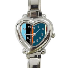 Colorful Lines  Heart Italian Charm Watch by Valentinaart