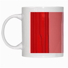 Red And Pink Lines White Mugs by Valentinaart