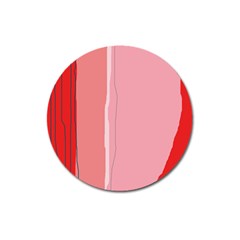 Red And Pink Lines Magnet 3  (round) by Valentinaart