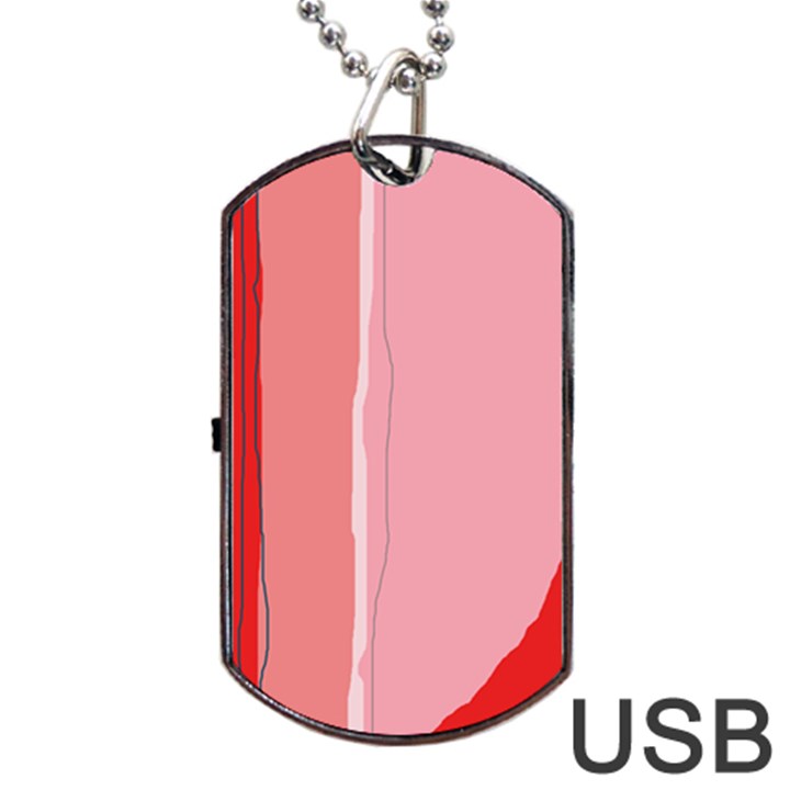 Red and pink lines Dog Tag USB Flash (Two Sides) 