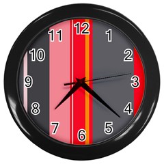 Optimistic Lines Wall Clocks (black) by Valentinaart