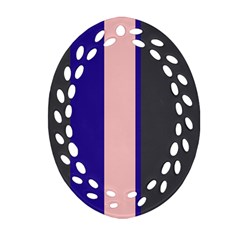 Purple, Pink And Gray Lines Ornament (oval Filigree)  by Valentinaart
