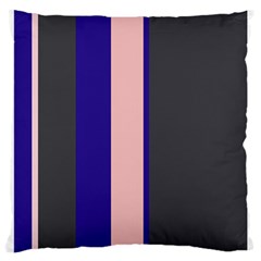 Purple, Pink And Gray Lines Large Cushion Case (two Sides) by Valentinaart