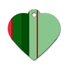 Green And Red Design Dog Tag Heart (one Side) by Valentinaart