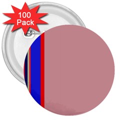 Pink Elegant Lines 3  Buttons (100 Pack) 