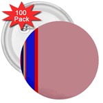 Pink elegant lines 3  Buttons (100 pack)  Front