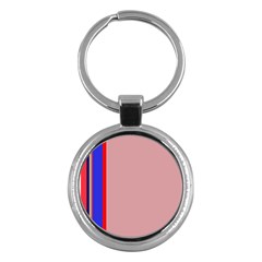 Pink Elegant Lines Key Chains (round)  by Valentinaart