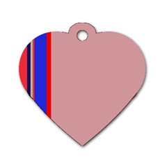 Pink Elegant Lines Dog Tag Heart (two Sides) by Valentinaart