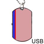 Pink elegant lines Dog Tag USB Flash (Two Sides)  Front