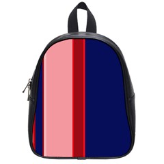 Pink And Blue Lines School Bags (small)  by Valentinaart