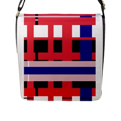 Red Abstraction Flap Messenger Bag (l)  by Valentinaart