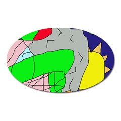 Crazy Abstraction Oval Magnet by Valentinaart