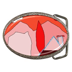 Red Landscape Belt Buckles