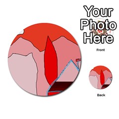 Red Landscape Multi-purpose Cards (round) 