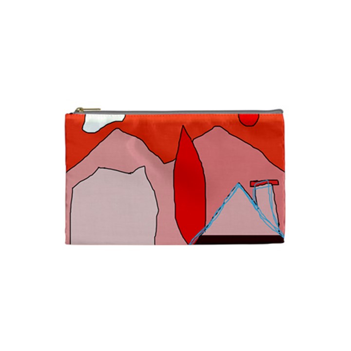 Red landscape Cosmetic Bag (Small) 