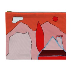 Red Landscape Cosmetic Bag (xl) by Valentinaart