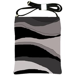 Black And Gray Design Shoulder Sling Bags by Valentinaart