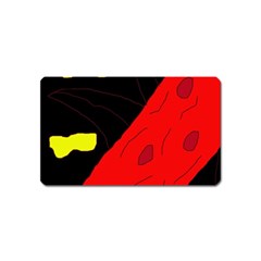 Red Abstraction Magnet (name Card) by Valentinaart