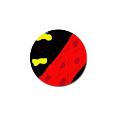 Red Abstraction Golf Ball Marker by Valentinaart