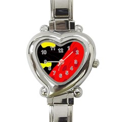 Red Abstraction Heart Italian Charm Watch by Valentinaart