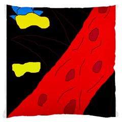 Red Abstraction Large Cushion Case (one Side) by Valentinaart