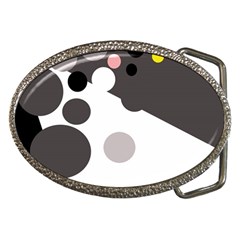 Gray, Yellow And Pink Dots Belt Buckles by Valentinaart
