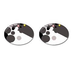 Gray, Yellow And Pink Dots Cufflinks (oval) by Valentinaart