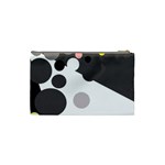 Gray, yellow and pink dots Cosmetic Bag (Small)  Back