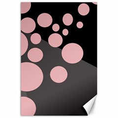 Pink Dots Canvas 24  X 36  by Valentinaart
