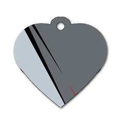 Elegant Gray Dog Tag Heart (one Side)