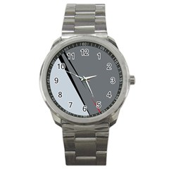 Elegant Gray Sport Metal Watch by Valentinaart