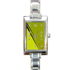 Yellow Elegant Design Rectangle Italian Charm Watch