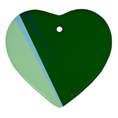 Green Design Ornament (heart)  by Valentinaart