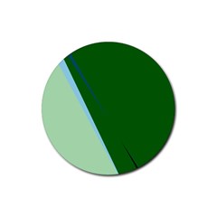 Green Design Rubber Round Coaster (4 Pack) 