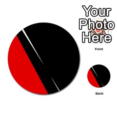 Black And Red Design Multi-purpose Cards (round) 