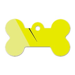 Yellow Design Dog Tag Bone (one Side) by Valentinaart