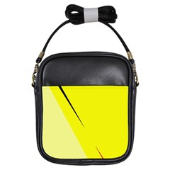 Yellow Design Girls Sling Bags by Valentinaart