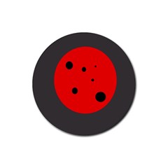 Red Circle Rubber Round Coaster (4 Pack) 