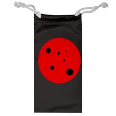 Red Circle Jewelry Bags by Valentinaart