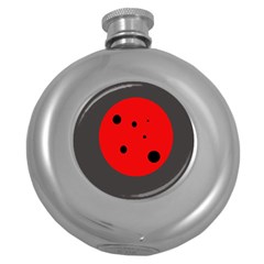 Red Circle Round Hip Flask (5 Oz) by Valentinaart