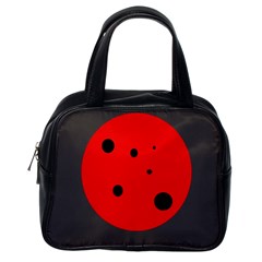 Red Circle Classic Handbags (one Side) by Valentinaart