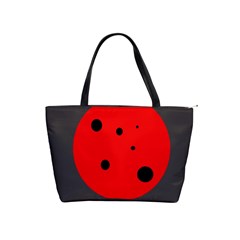 Red Circle Shoulder Handbags by Valentinaart