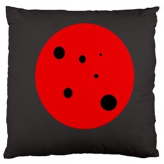 Red Circle Large Cushion Case (one Side) by Valentinaart