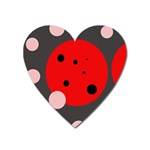 Red and pink dots Heart Magnet Front