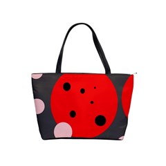 Red And Pink Dots Shoulder Handbags by Valentinaart