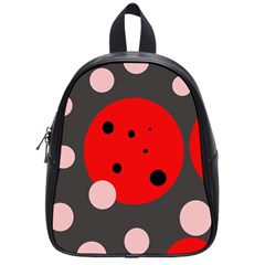 Red And Pink Dots School Bags (small) 